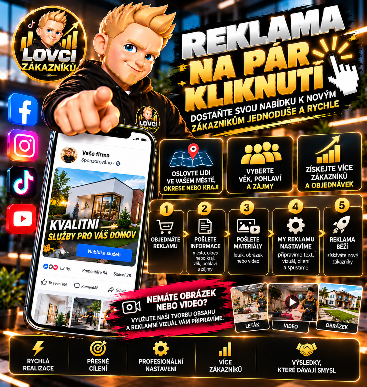 Reklama 🚀”na pár kliknutí MAXI” (až 100tis shlédnutí)