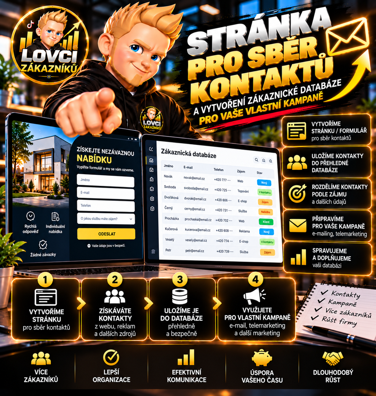 📋 Tvorba Funellu (Stránka pro sběr kontaktů a zákaznická databáze)