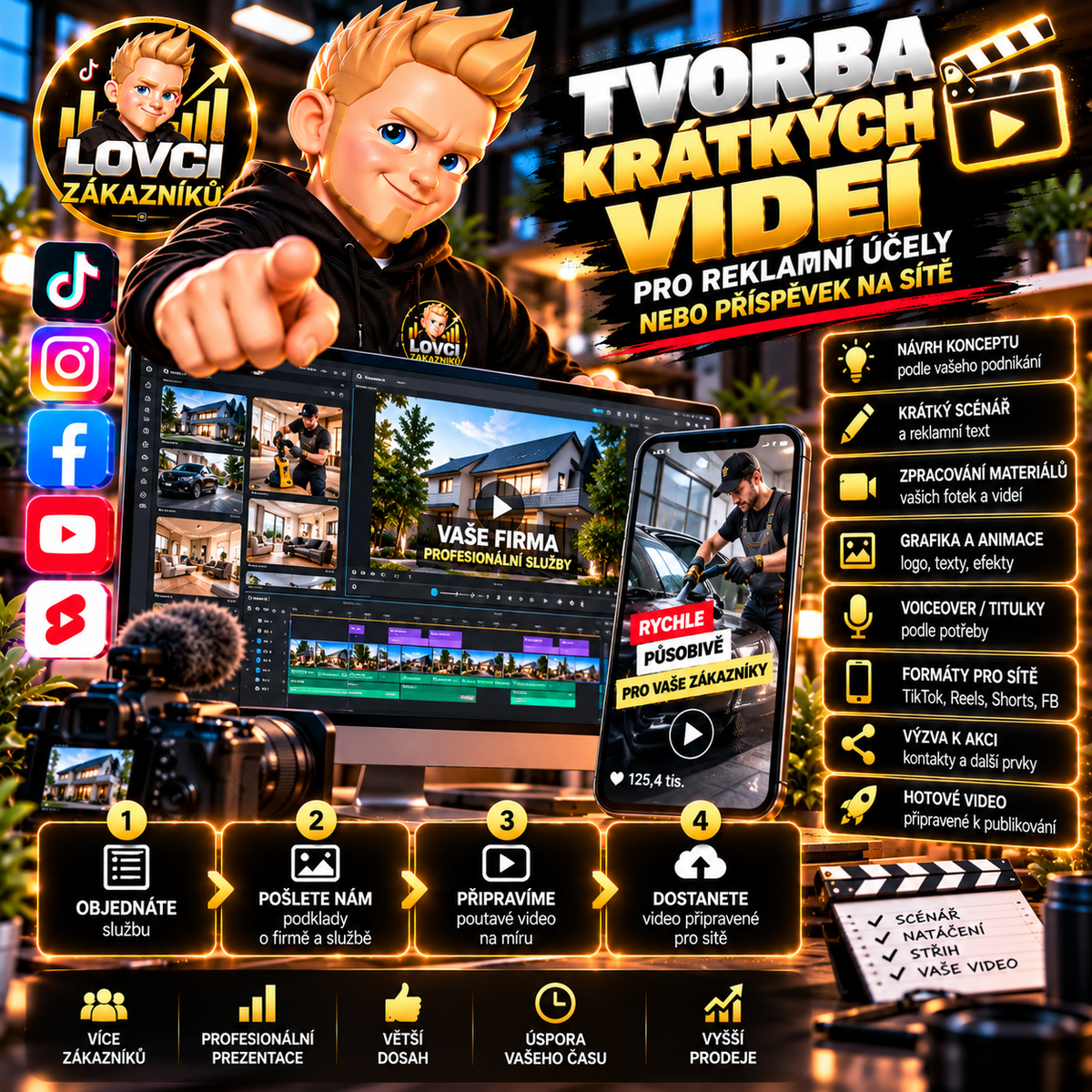 🎬 Tvorba krátkého reklamního videa / příspěvku na sociální sítě